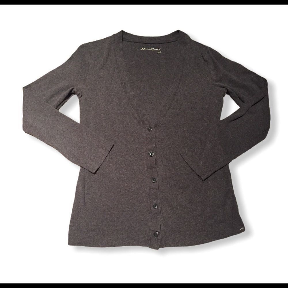 Eddie Bauer gray charcoal cardigan
